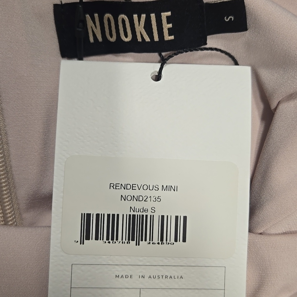 NOOKIE-NWT-Rendevous Mini Dress Sleeveless Square Neck Zip Stretch-Size Small - Picture 14 of 15